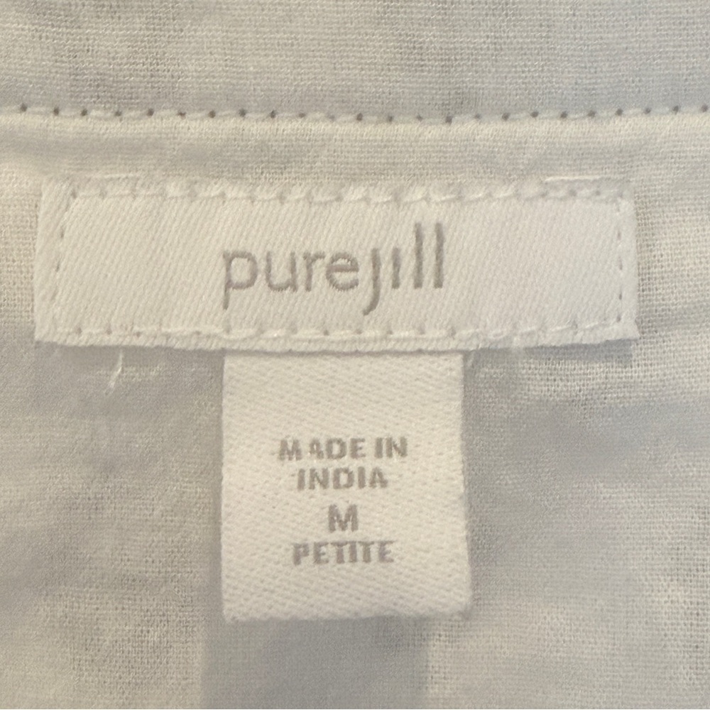 Purejill White & Black Sleeveless Dress w/ Embroidery Details Sz M AP - Picture 5 of 11